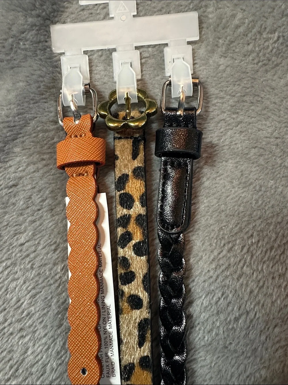 NWT Girls wonder nation Cheetah 🐆 combo 3 pack belts Sz L-XXL 12-18”